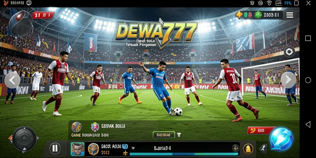 Gameplay seru DEWA777 dengan pemain sepak bola yang beraksi.