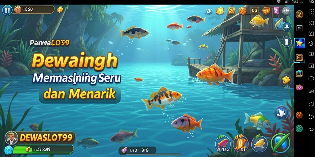 Gameplay memancing seru di DEWASLOT99 dengan berbagai ikan.