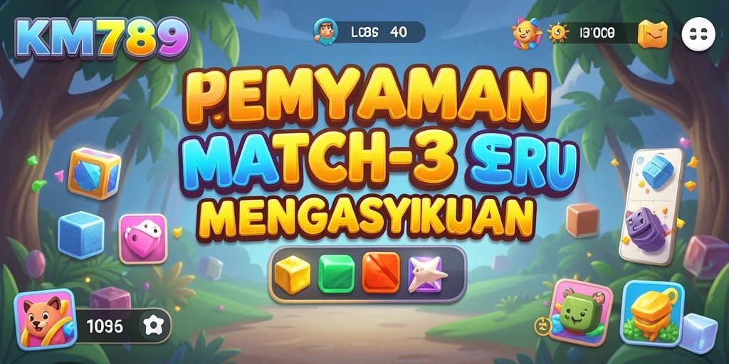 Tampilan gameplay KM789 dengan kombinasi warna-warni yang menawan.