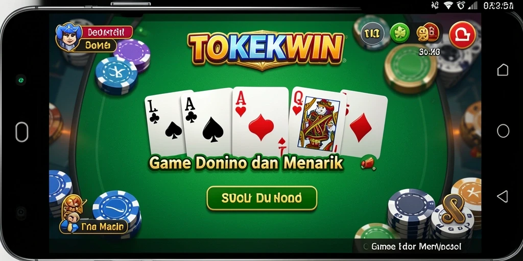 Tampilan gameplay yang menarik dalam permainan Domino TOKEKWIN.