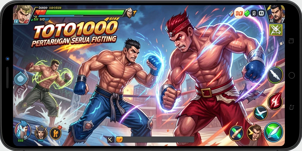 Screenshot TOTO1000 menampilkan aksi pertarungan yang seru dan dramatis.